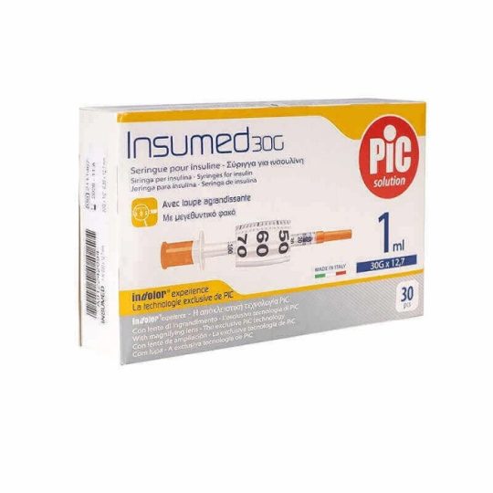 Syringes for Insulin (Insumed 30G - 1ml) - 30 pcs (1 box)